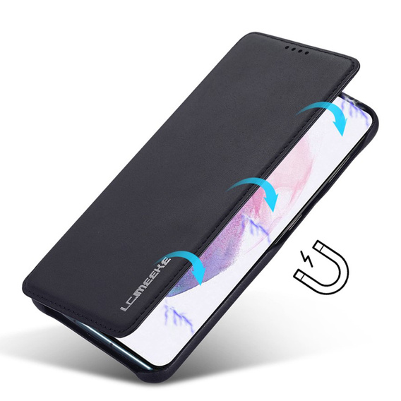 Cu clapetă pentru Samsung Galaxy S22+ Plus 5G, LC.IMEEKE, negru