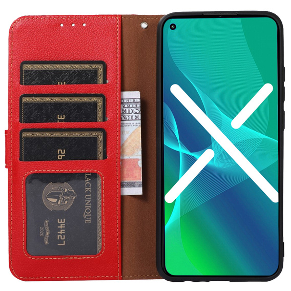 Cu clapetă pentru OnePlus 11 5G, KHAZNEH RFID, Dual Color, roșu
