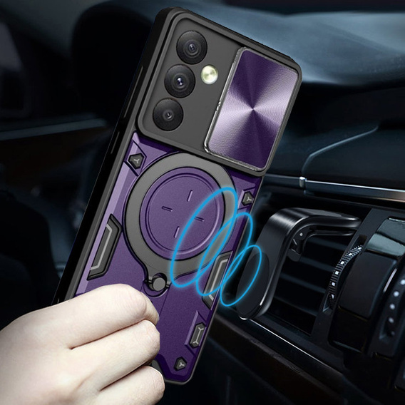 Husă blindată pentru Samsung Galaxy A54 5G, CamShield Slide, violet