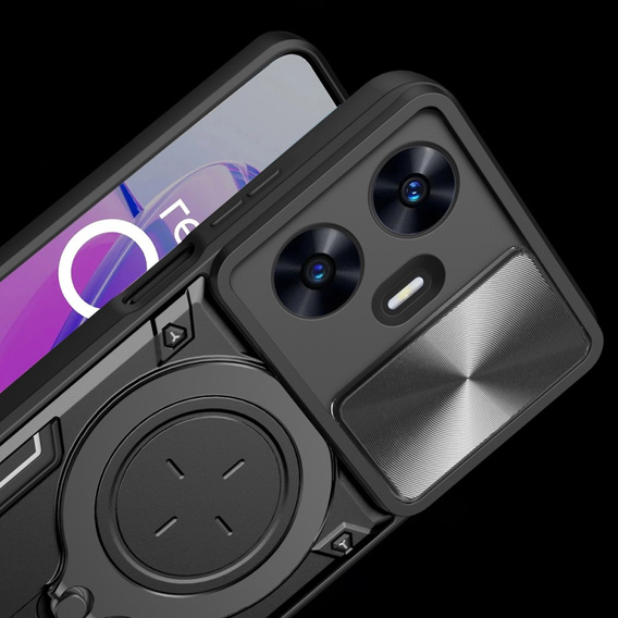 Husă blindată pentru Realme C55, CamShield Slide, negru