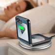 Husă pentru Samsung Galaxy Z Flip7 FE / Z Flip6, CASEME Litchi Leather, albastru