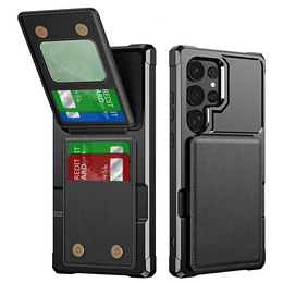Husa pentru Samsung Galaxy S25 Ultra, Card Holder Kickstand, negru