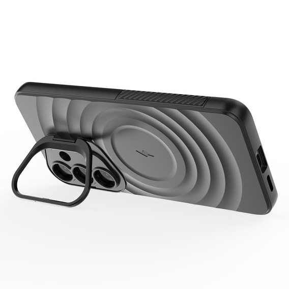 Husă pentru Samsung Galaxy S25+ Plus, Ripple Kickstand, pentru MagSafe, negru