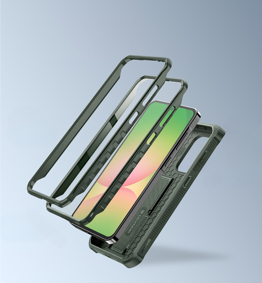 Husă blindată pentru Samsung Galaxy A56 5G, Dexnor Full Body (Two Frames), verde