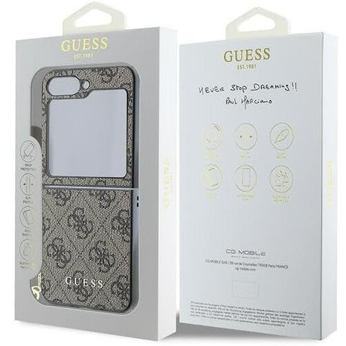 GUESS Huse pentru Samsung Galaxy Z Flip7 FE / Z Flip6, 4G Charms Collection Hardcase, maro