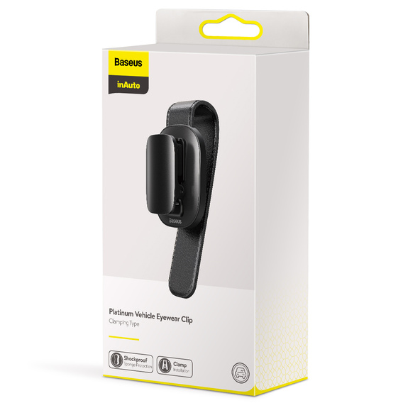 Clip pentru ochelari de mașină Baseus Clip pentru ochelari de mașină Platinum, negru