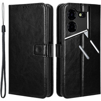 Cu clapetă pentru Tecno Pova 5 Pro 4G, Crazy Horse Wallet, negru