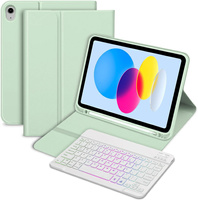 Husă cu tastatură bluetooth iluminată pentru iPad 10.9 2022 (10 gen.), verde