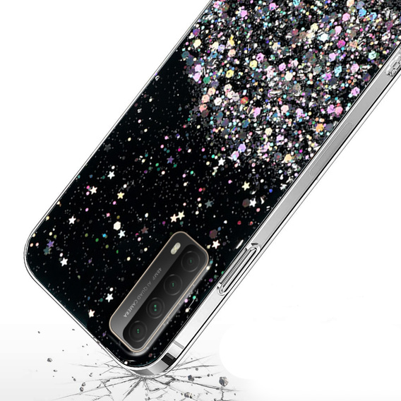 Huse pentru Huawei P Smart 2021/Y7A, Glittery, negru