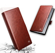 Carcasa flip pentru Samsung Galaxy S25 Ultra, QIALINO Leather Wallet, maro închis