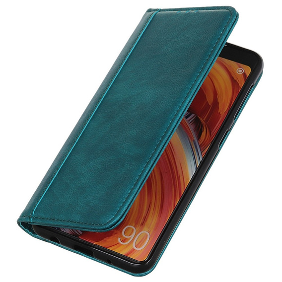 Husa cu clapetă pentru Xiaomi Poco F6 Pro, Split Leather, verde