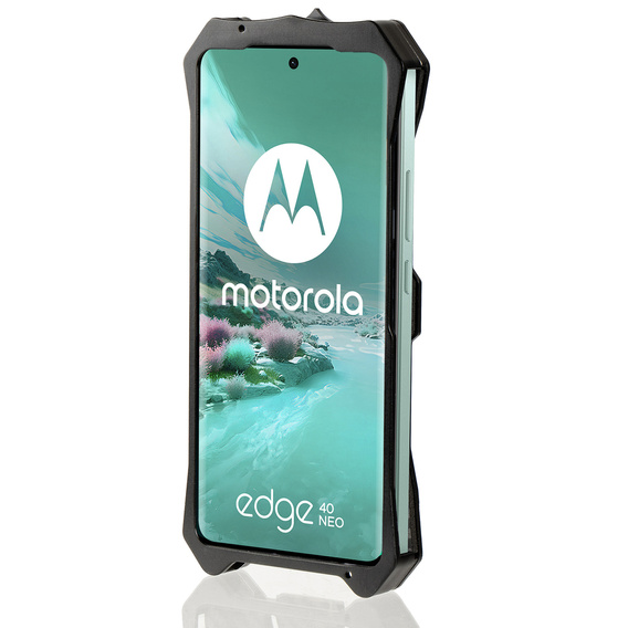Husă blindată pentru Motorola Edge 40 Neo, Aluminum Alloy, negru