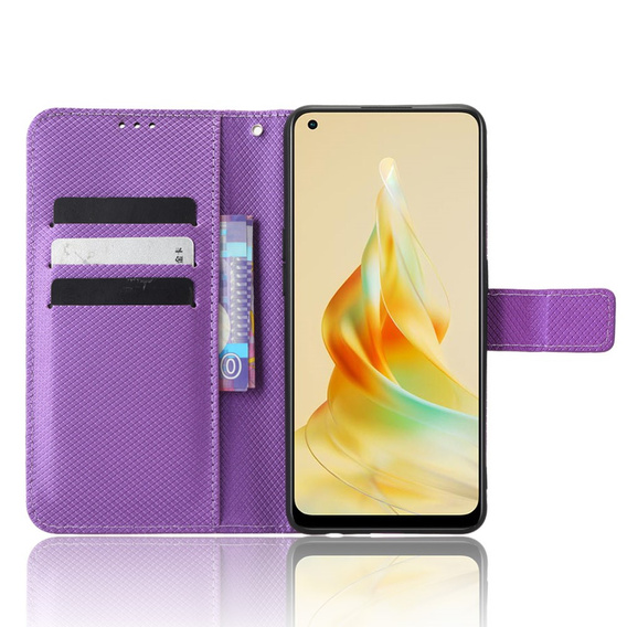 Cu clapetă pentru Oppo Reno8 T 4G, Wallet Smart Magnet, violet