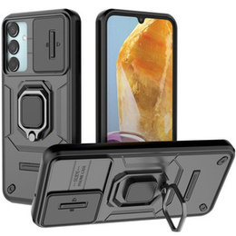 Husă pentru Samsung Galaxy M15 5G, KickStand Camera Lens, negru