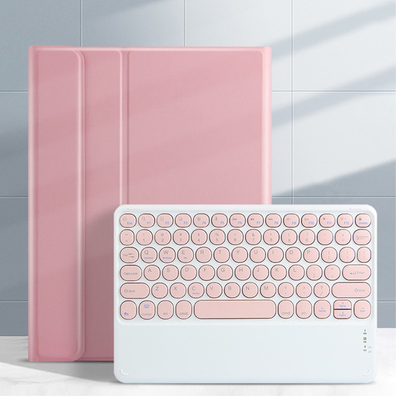 Carcasă + tastatură iPad Pro 11 2021 / 2018, iPad Air 10.9 4 2020 / 5 2022, Pen Slot, roz rose gold