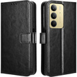 Cu clapetă pentru Realme 14X / Realme C75, Crazy Horse Wallet, negru