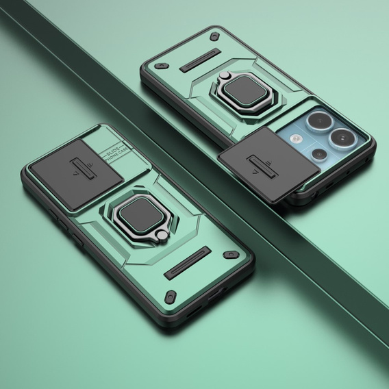 Husă pentru Xiaomi Redmi Note 13 Pro 5G, KickStand Camera Lens, verde