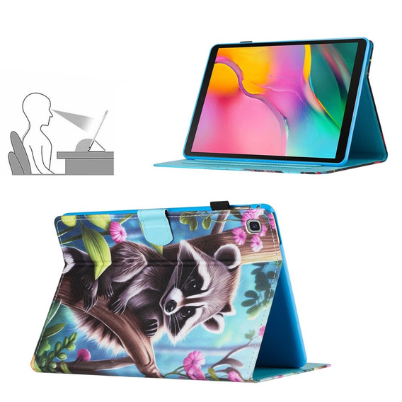 Husă pentru Samsung Galaxy Tab A7 Lite, cu clapetă, raccoon