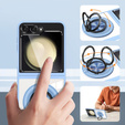 Husă pentru Samsung Galaxy Z Flip7 FE / Z Flip6, Corners Dropproof, pentru MagSafe, transparent / albastru