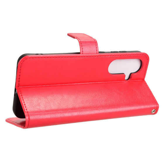 Cu clapetă pentru Samsung Galaxy A56, Crazy Horse Wallet, roșu
