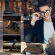 Husă pentru Samsung Galaxy A16, ERBORD Vintage, portofel cu clapetă, cafea