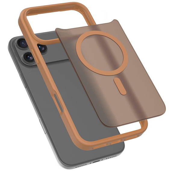 Husă Matt pentru iPhone 17 Pro Max, pentru MagSafe, maro translucid