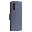 Cu clapetă pentru Samsung Galaxy A25 5G, Wallet Litchi Leather, albastru închis + sticlă 9H