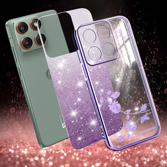 Husă Glitter Flower pentru Motorola Edge 70