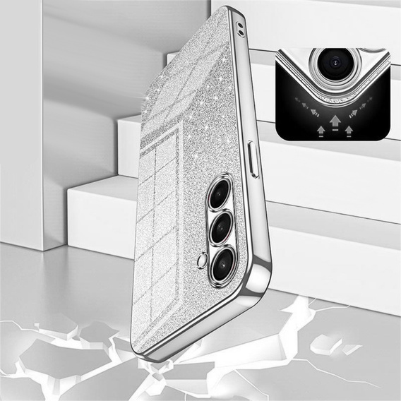 Husă strălucitoare CamShield pentru Samsung Galaxy A57 5G, argintiu