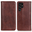 Huse pentru Samsung Galaxy S25 Ultra, Wallet Litchi Leather, maro