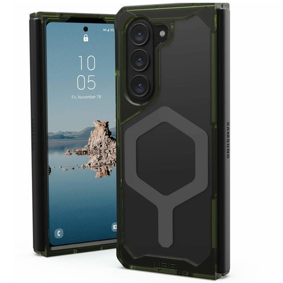 Urban Armor Gear Huse pentru Galaxy Z Fold 5 5G, Plyo MagSafe, transparent / verde