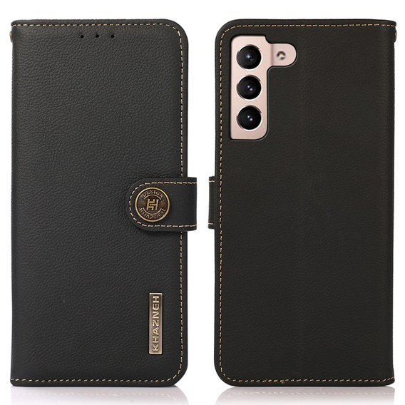 KHAZNEH RFID caz pentru Samsung Galaxy A35 5G, Litchi Texture, negru