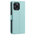 Husă cu clapetă pentru iPhone 16 Pro Max, Rhombus Crossbody Leather, verde