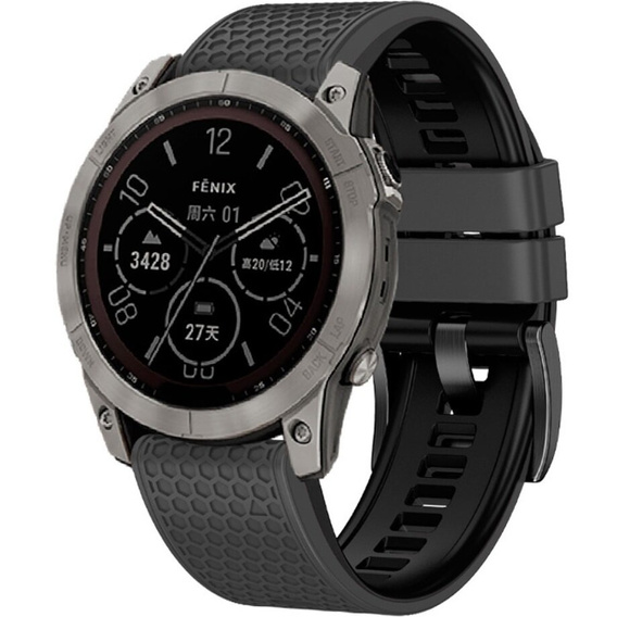 Curea de silicon pentru Garmin Fenix 7 / Forerunner 965 / 955 / 945 / 935, gri / negru