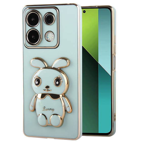 Carcasă pentru Xiaomi Redmi Note 13 Pro 5G, Rabbit, verde + sticlă călită 9H