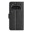 Cu clapetă pentru Nothing Phone 3a, Leather Wallet, negru