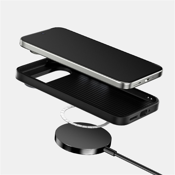 Husă pentru Google Pixel 10 / 10 Pro, ABEEL, pentru MagSafe, cu textură de carbon, negru