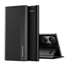 Cu clapetă pentru Xiaomi Redmi Note 13 Pro+, Side Magnetic, negru