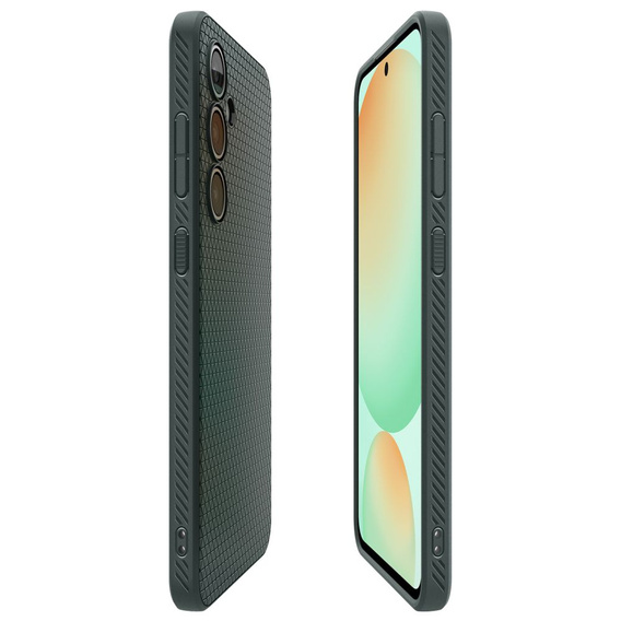 Carcasa Spigen pentru Samsung Galaxy S24 FE, Liquid Air, verde + 9H Tempered Glass