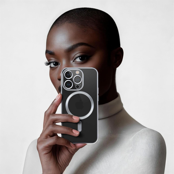 Huse pentru iPhone 14 Pro, ERBORD Hybrid MagSafe Case, de argint