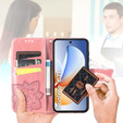 Cu clapetă pentru Realme C71, Butterfly, roz rose gold