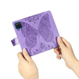 Cu clapetă pentru Samsung Galaxy M33, Butterfly, violet
