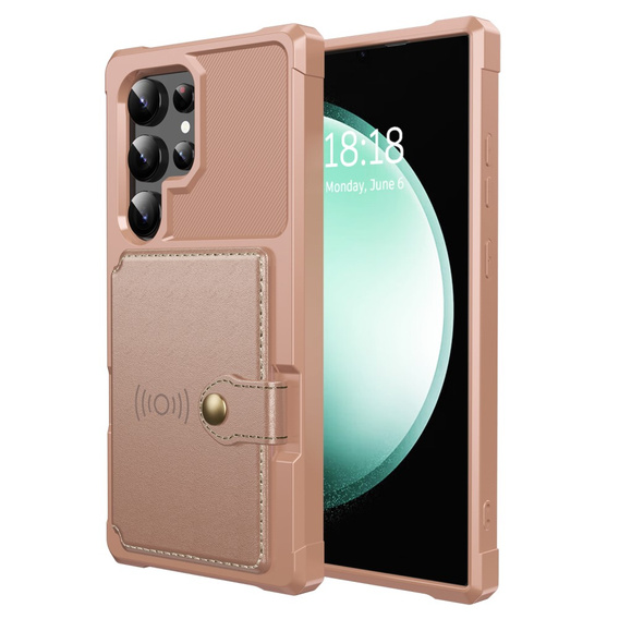 Husa pentru Samsung Galaxy S25 Ultra, Card Holder Kickstand, negru