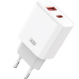 Încărcător de rețea XO CE12, USB-C, 20W + cablu USB-C - Lightning, alb