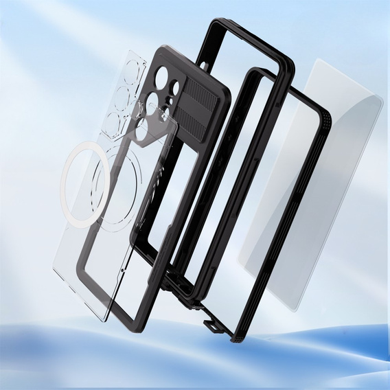 Husă impermeabilă pentru Samsung Galaxy S25 Ultra, Redpepper, pentru MagSafe, negru