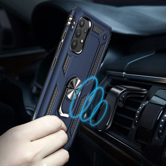 Husă blindată pentru Samsung Galaxy A72 5G, Nox Case Ring, albastru