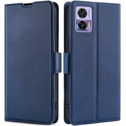 Cu clapetă pentru Motorola Edge 30 Neo 5G, Wallet Thin Magnet, albastru închis