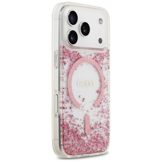 Husă GUESS din rășină cu fund strălucitor MagSafe pentru iPhone 17 Pro