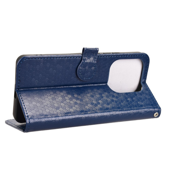 Husa cu clapetă pentru Xiaomi Redmi Note 14 4G, Wallet Rhombus, albastru