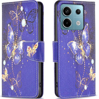 Cu clapetă pentru Xiaomi Redmi Note 13 Pro 5G, Wallet, Butterflies violet